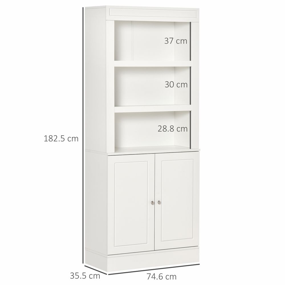 Kitchen Cupboard with 6-tier Shelving, Sideboard  Double-door , White - Sideboard from HOMCOM