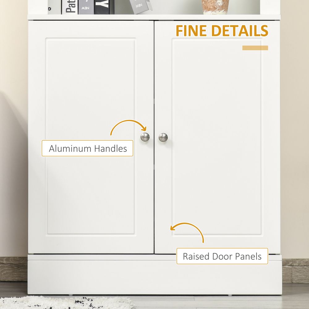 Kitchen Cupboard with 6-tier Shelving, Sideboard  Double-door , White - Sideboard from HOMCOM