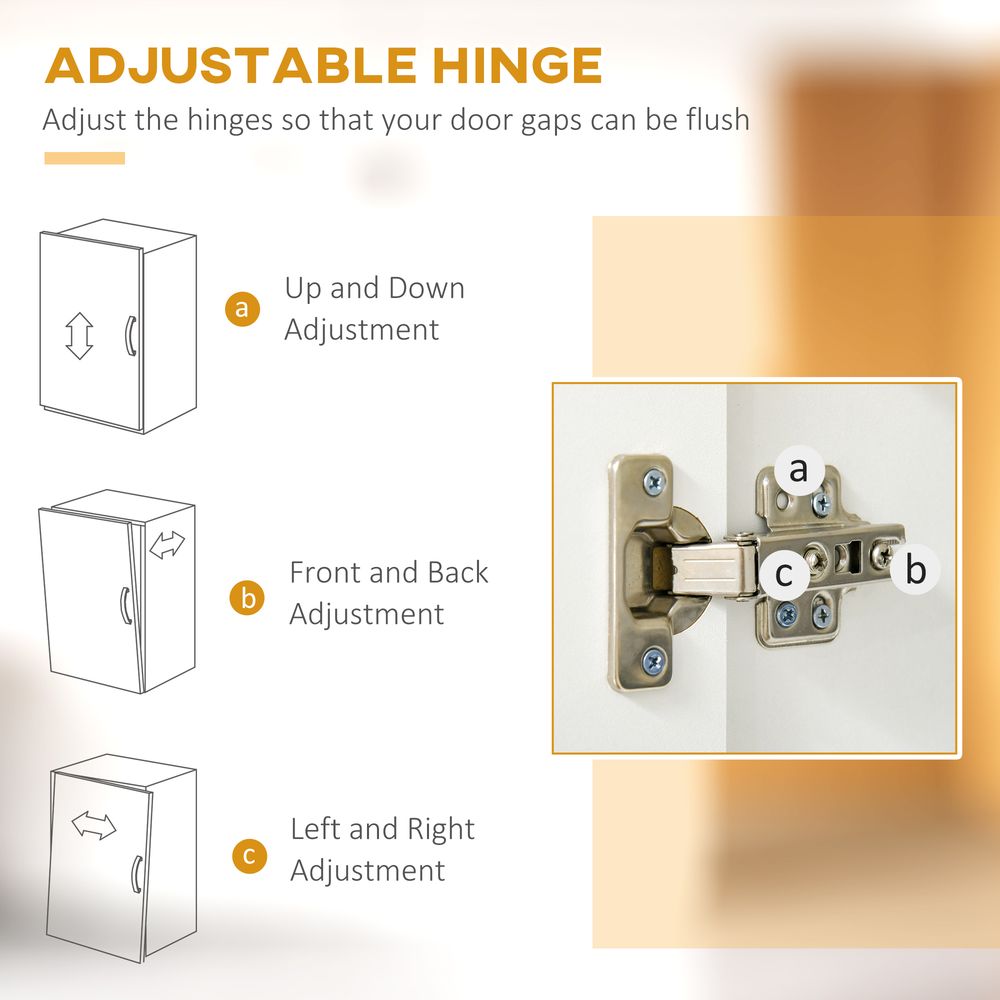 Kitchen Cupboard with 6-tier Shelving, Sideboard  Double-door , White - Sideboard from HOMCOM