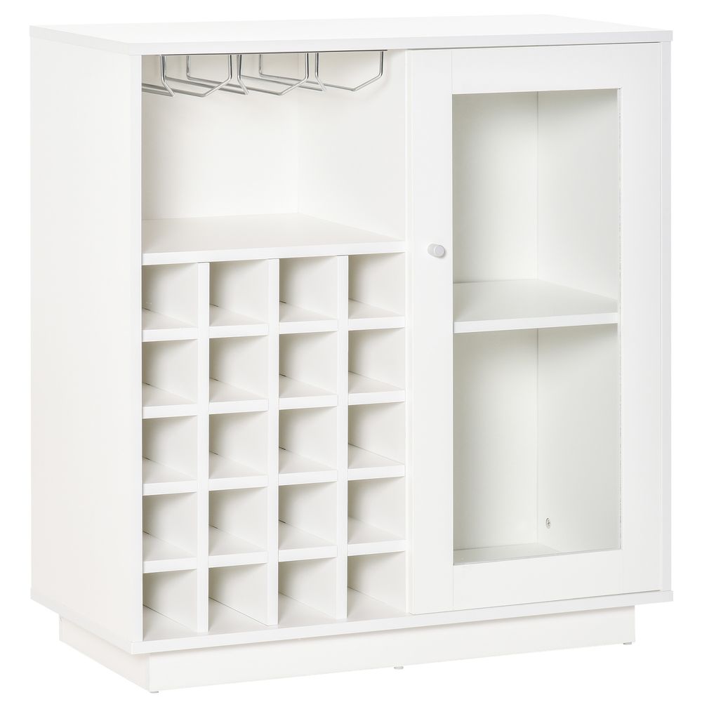 Modern Sideboard Wine Cabinet Cupboard with Glass Door Glass Holder - Sideboard from HOMCOM