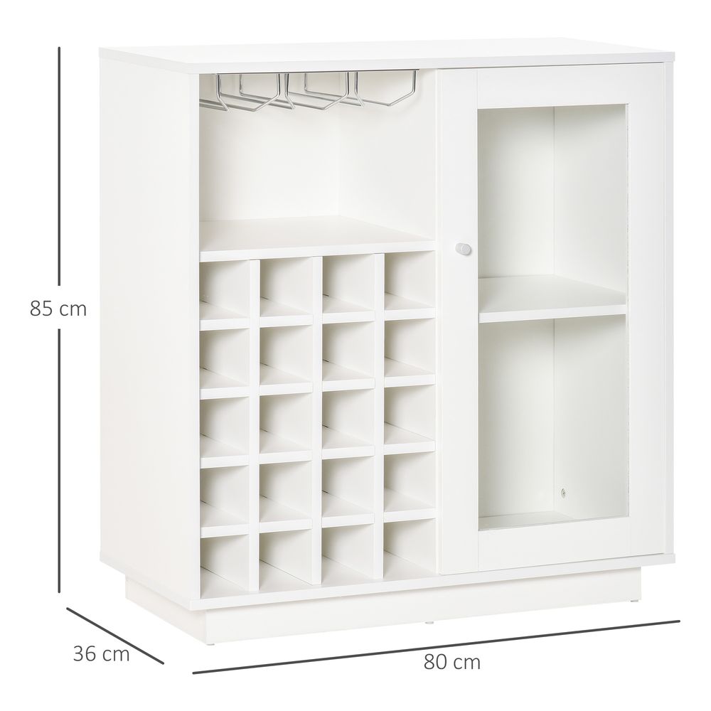 Modern Sideboard Wine Cabinet Cupboard with Glass Door Glass Holder - Sideboard from HOMCOM