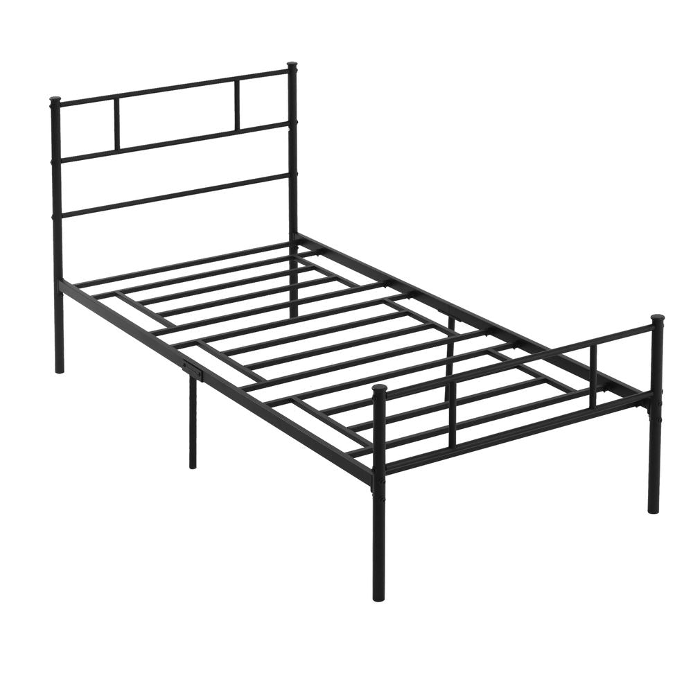 Single Metal Bed Frame  Headboard and Footboard, Underbed Storage Space - Single Bed from HOMCOM
