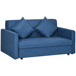 2 Seater Homcom Sofa Bed Convertible Bed Settee w/ 2 Cushions Storage Blue - Sofa Bed from HOMCOM
