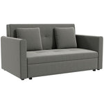 HOMCOM 2 Seater Sofa Bed Convertible Bed Settee w/ 2 Cushions Storage Light Grey - Sofa Bed from HOMCOM