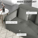 HOMCOM 2 Seater Sofa Bed Convertible Bed Settee w/ 2 Cushions Storage Light Grey - Sofa Bed from HOMCOM