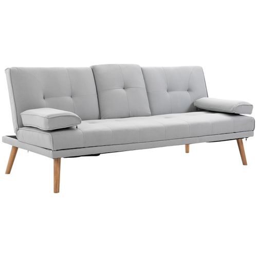 HOMCOM 3 Seater Sofa Bed Scandi Style Recliner Adjustable Back Middle Table - Sofa Bed from HOMCOM