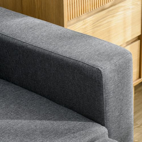 HOMCOM Corner Sofa Bed with Storage, 3 Seater Pull Out Sofa Bed, Dark Grey - Sofa Bed from HOMCOM
