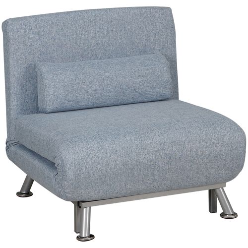 Single Folding 5 Position Convertible Sleeper Chair Sofa Bed Blue - Sofa Bed from HOMCOM