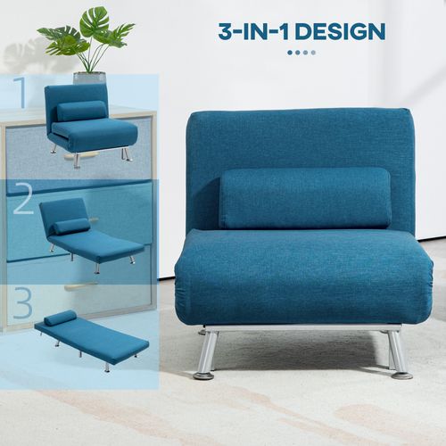 HOMCOM Single Folding 5 Position Convertible Sleeper Chair Sofa Bed - Sofa Bed from HOMCOM