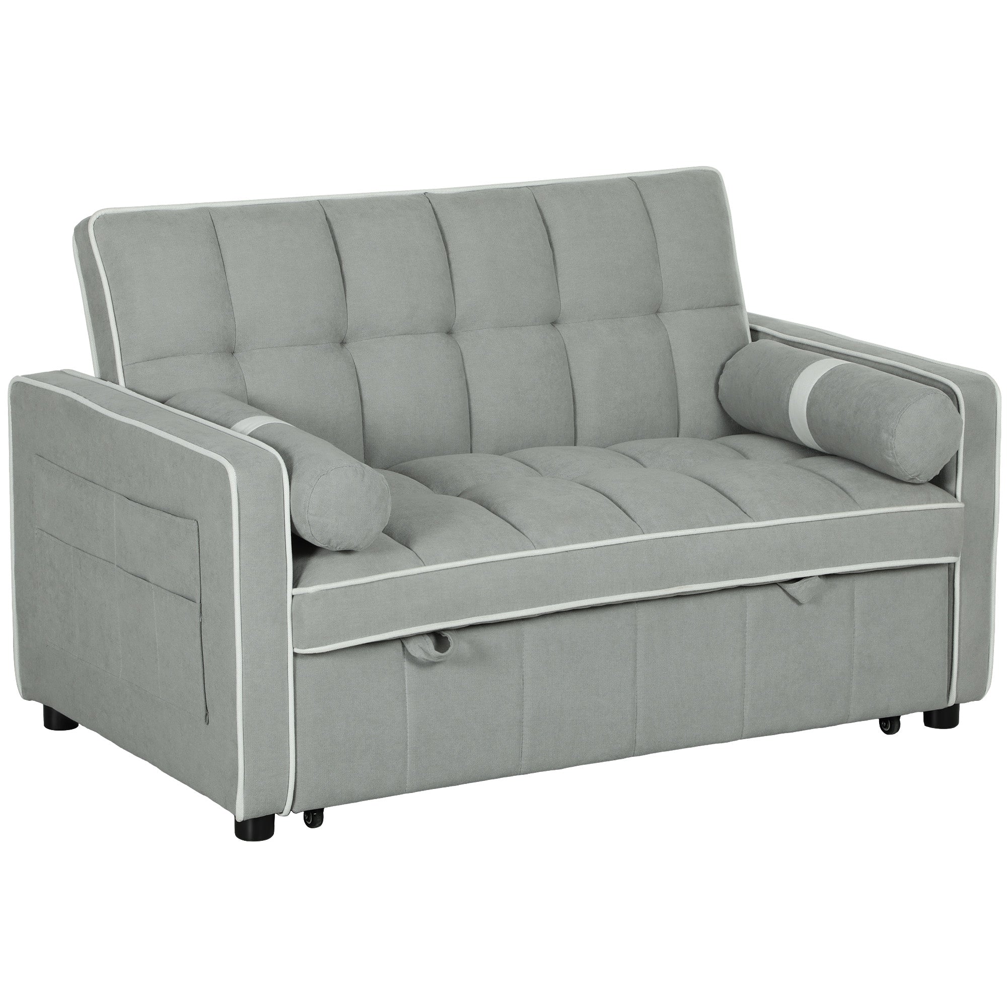 HOMCOM 2 Seater Pull Out Sofa Bed with Adjustable Backrest - Sofa Bed from HOMCOM