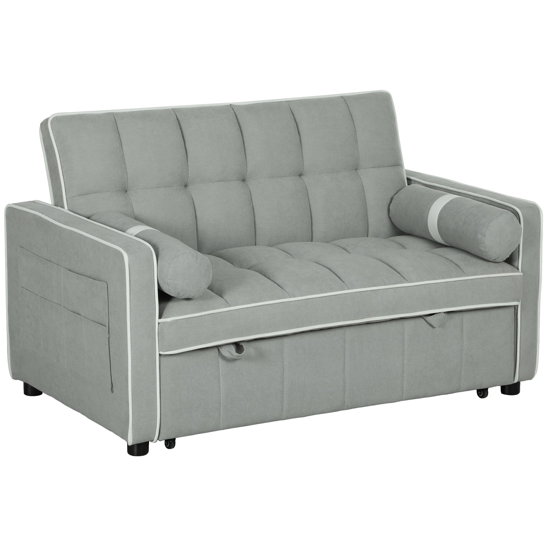 HOMCOM 2 Seater Pull Out Sofa Bed with Adjustable Backrest - Sofa Bed from HOMCOM