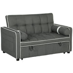 HOMCOM 2 Seater Pull Out Sofa Bed with Adjustable Backrest - Sofa Bed from HOMCOM