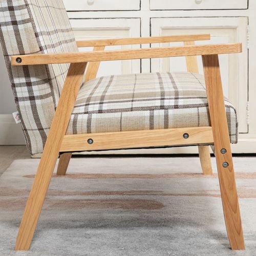 2 Seater Sofa with Rubber Wood Frame Linen Fabric Love Seat Small Couch - Sofa from HOMCOM