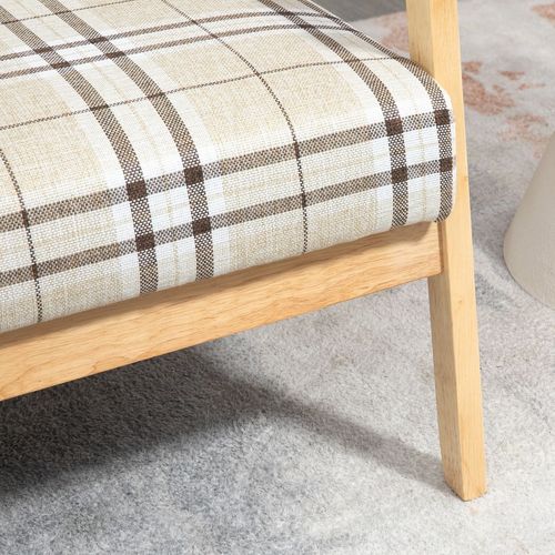 2 Seater Sofa with Rubber Wood Frame Linen Fabric Love Seat Small Couch - Sofa from HOMCOM