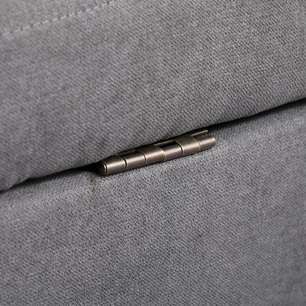 Compact Loveseat Sofa 2 Seater Sofa with Storage and Wood Legs Grey - Sofa from HOMCOM