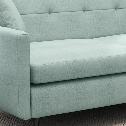 HOMCOM 2 Seater Sofa 165cm Modern Fabric Couch with Wood Legs and Pockets Blue - Sofa from HOMCOM