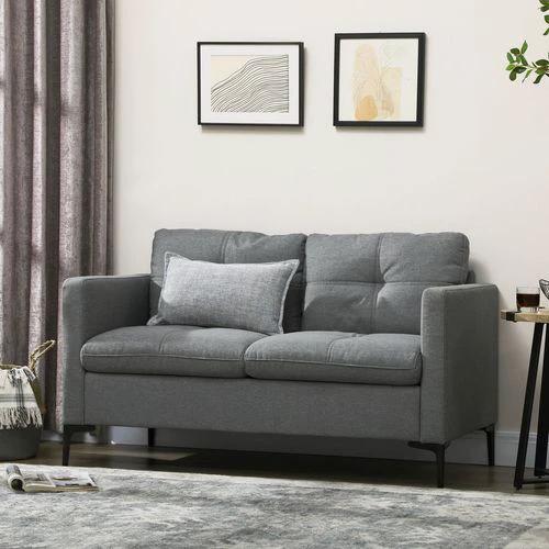 HOMCOM HOMCOM Modern Loveseat Sofa Upholstered 2 Seater Settee for Living Room Bedroom - Sofa