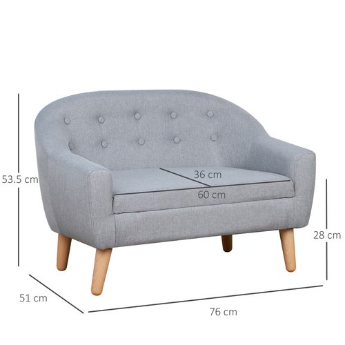 Kids Mini Sofa Children Armchair Seating Chair Bedroom Playroom Furniture Grey - Sofa from HOMCOM