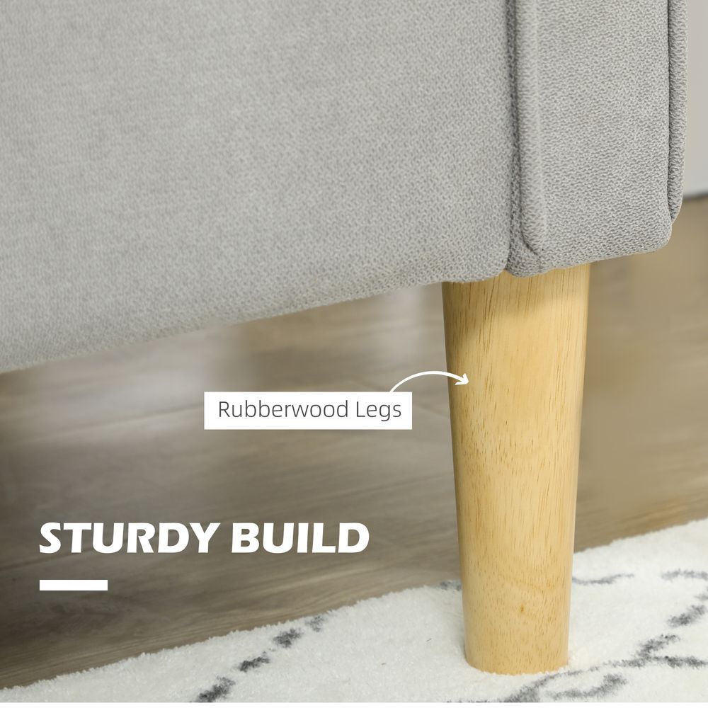 Modern 2 Seater Sofa with Storage Compact Loveseat Sofa for Living Room Grey - Sofa from HOMCOM