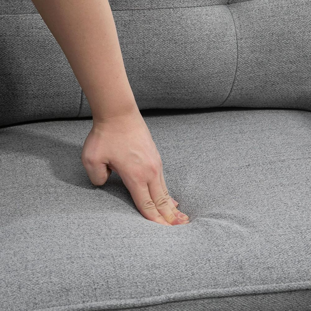 Modern Upholstered One Seater Sofa for Bedroom Living Room Grey - Sofa from HOMCOM