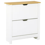 12-Shoe Storage Cabinet Homcom4 Shelves 2 Drawers Tabletop 4 Legs White - Storage Box from HOMCOM
