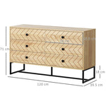6 Drawers Storage Unit Hallway Bedroom Living Room Cabinet Zig Zag Design by HOMCOM