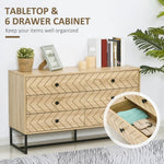 6 Drawers Storage Unit Hallway Bedroom Living Room Cabinet Zig Zag Design by HOMCOM