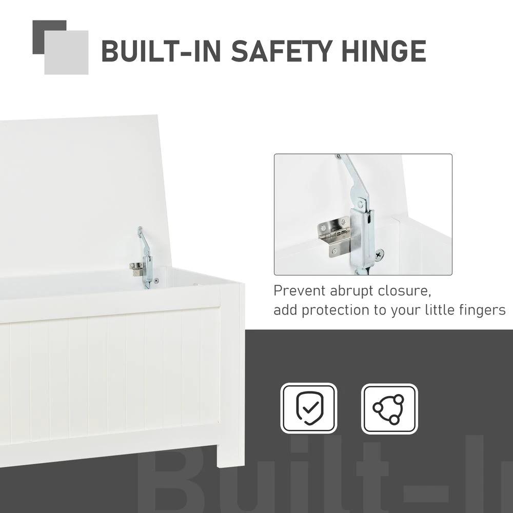 HOMCOM Large Storage Box Toy Chest with Lid & Safety Hinges - Uncategorized Storage Box
