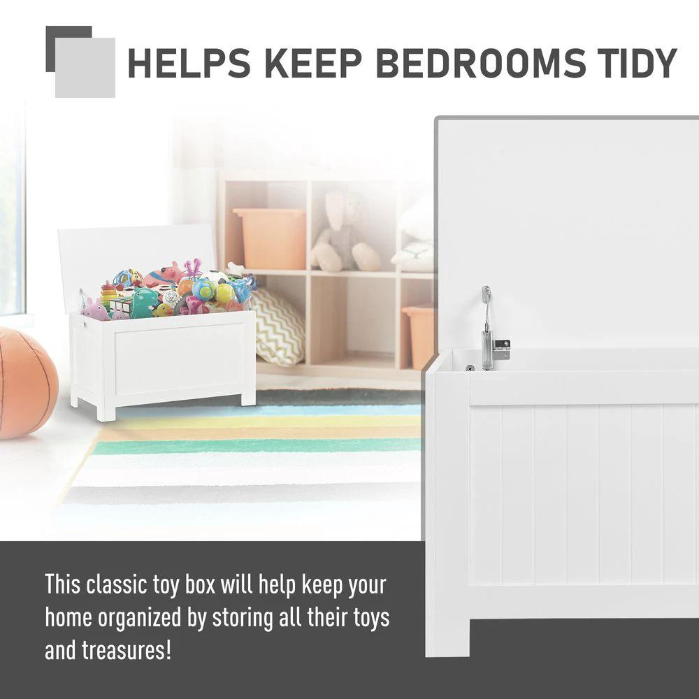 HOMCOM Large Storage Box Toy Chest with Lid & Safety Hinges - Uncategorized Storage Box