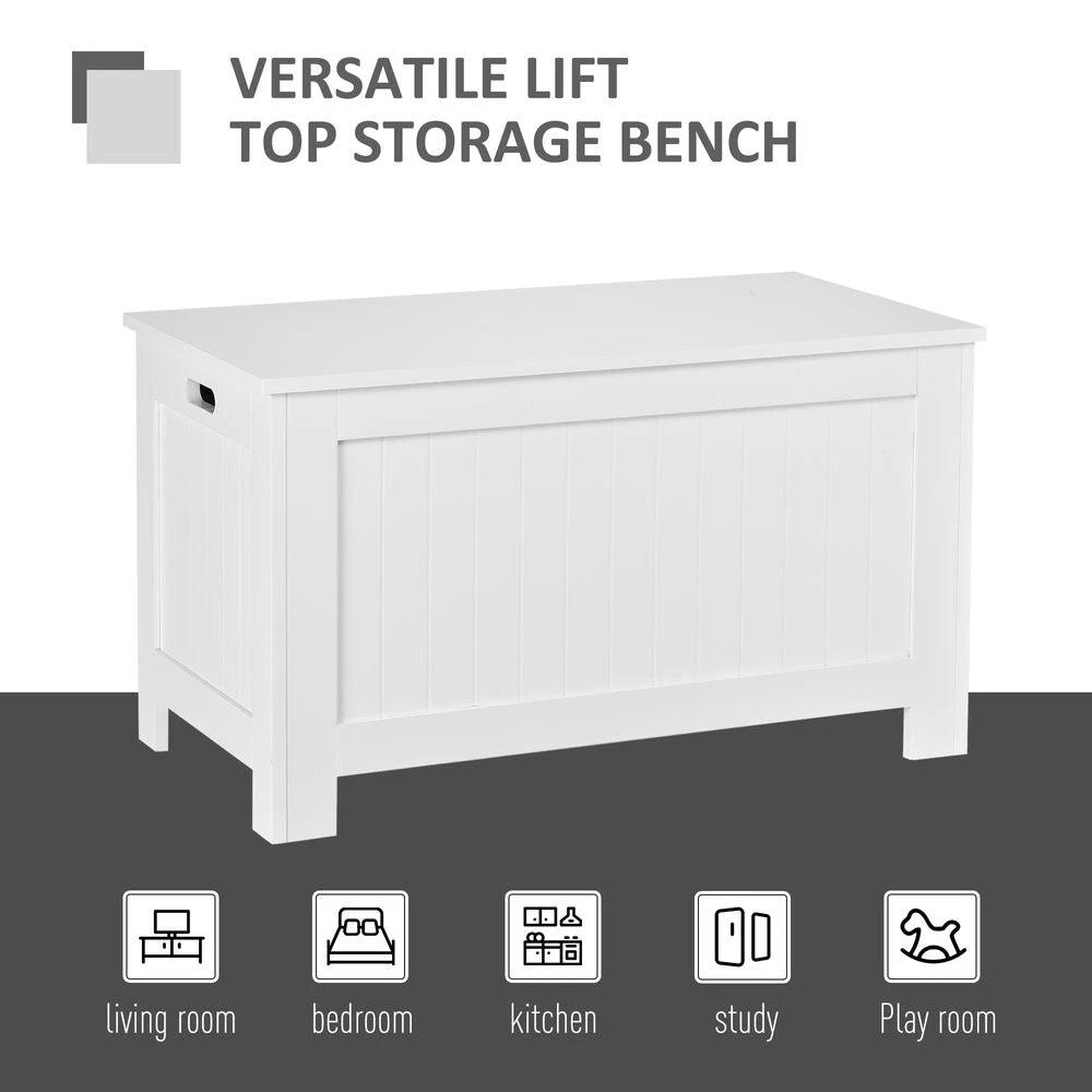 HOMCOM Large Storage Box Toy Chest with Lid & Safety Hinges - Uncategorized Storage Box
