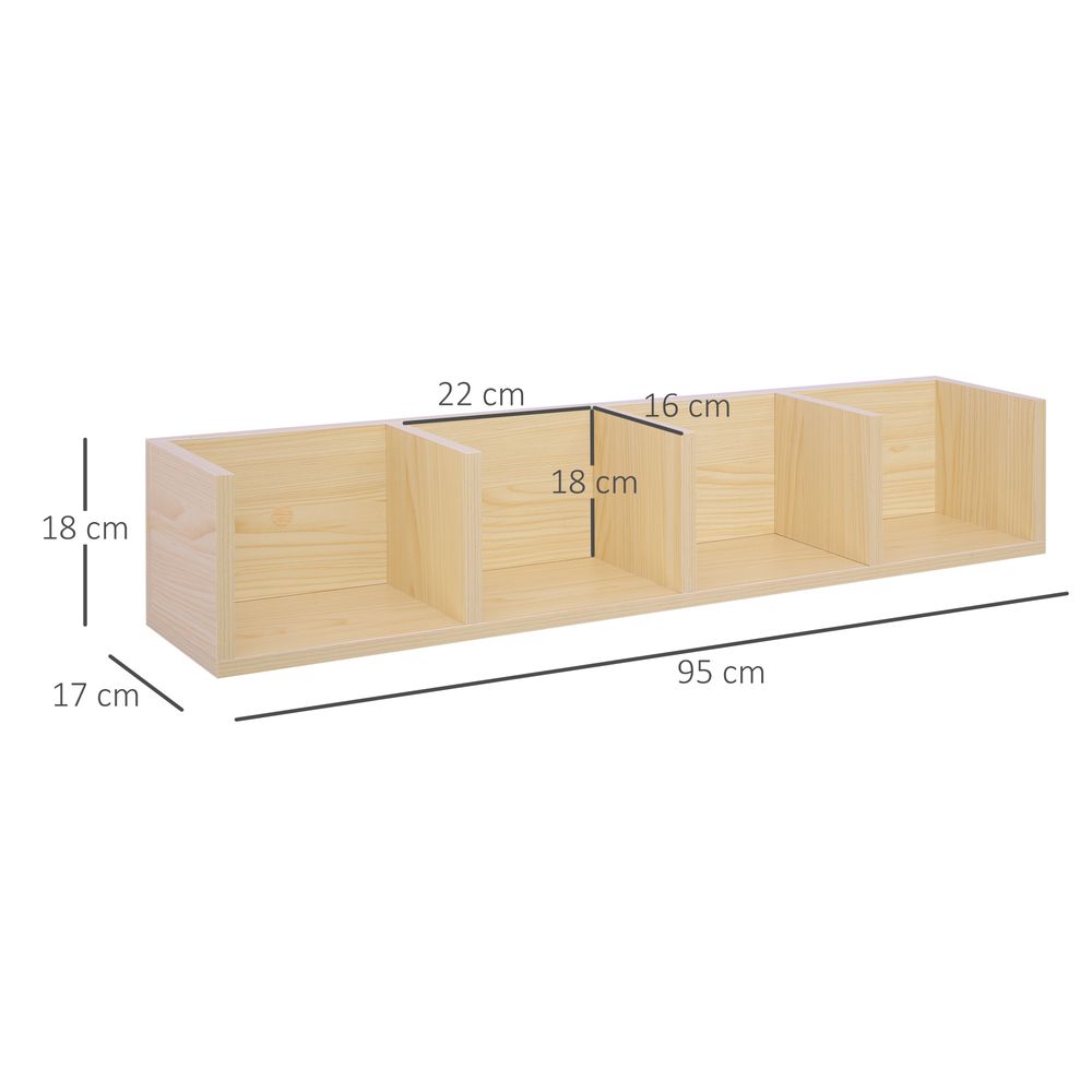 95Lx17Wx16.5H cm Multi-Media Storage Wooden Shelf - TV Unit from HOMCOM