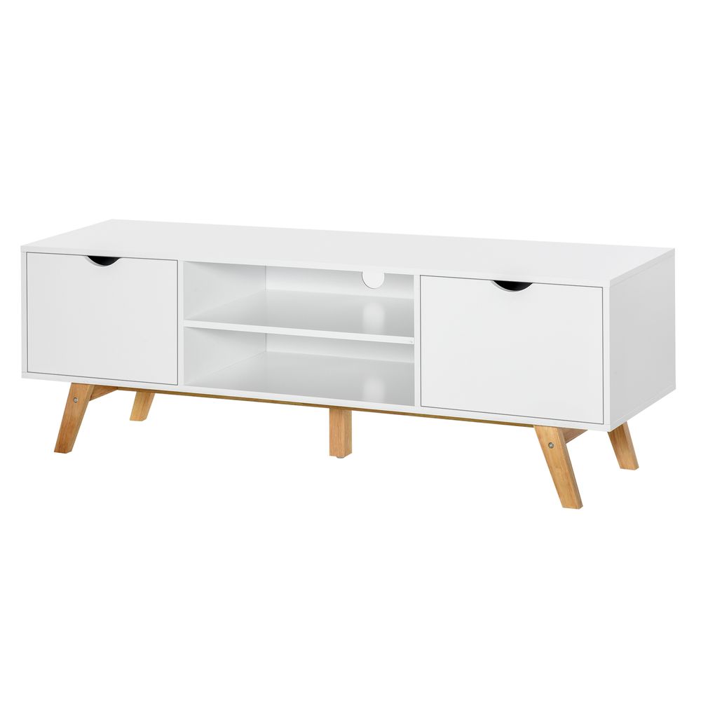 Particle Board 4-Compartment Media Unit White - TV Unit from HOMCOM