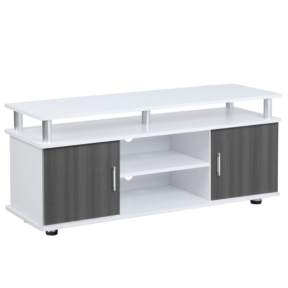 TV Cabinet Stand Entertainment Center Media Console Storage Grey, White - TV Unit from HOMCOM