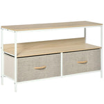 TV Cabinet, TV Console Unit with 2 Foldable Linen Drawers Maple Colour by HOMCOM