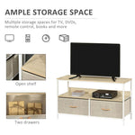 TV Cabinet, TV Console Unit with 2 Foldable Linen Drawers Maple Colour by HOMCOM