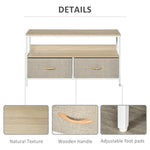 TV Cabinet, TV Console Unit with 2 Foldable Linen Drawers Maple Colour by HOMCOM