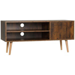 TV Unit Cabinet for TVs up to 55Inches with Cupboard Shelves, Brown by HOMCOM