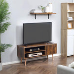 TV Unit Cabinet for TVs up to 55Inches with Cupboard Shelves, Brown by HOMCOM