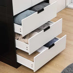 2 Door Wardrobe Modern Wardrobe with 3 Drawer and Hanging Rod for Bedroom White - Wardrobe from HOMCOM