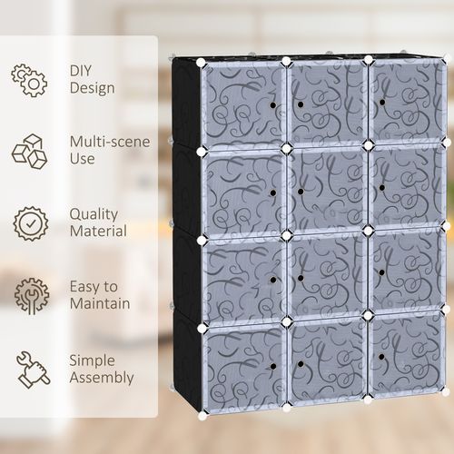 DIY Wardrobe Portable Interlocking Plastic Modular Closet Cube - Wardrobe from HOMCOM
