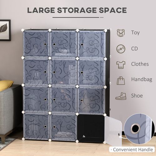 DIY Wardrobe Portable Interlocking Plastic Modular Closet Cube - Wardrobe from HOMCOM