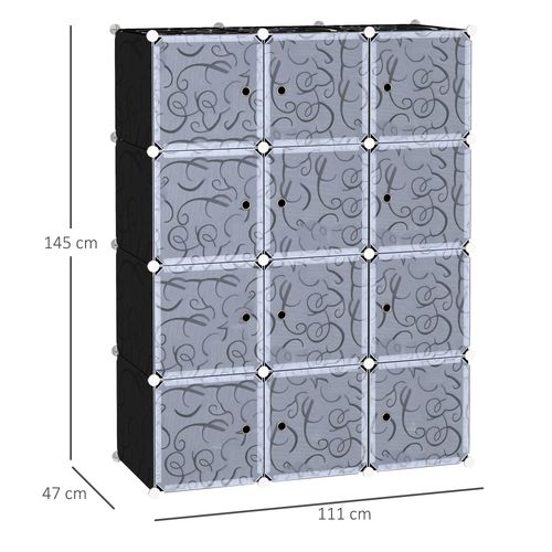 DIY Wardrobe Portable Interlocking Plastic Modular Closet Cube - Wardrobe from HOMCOM