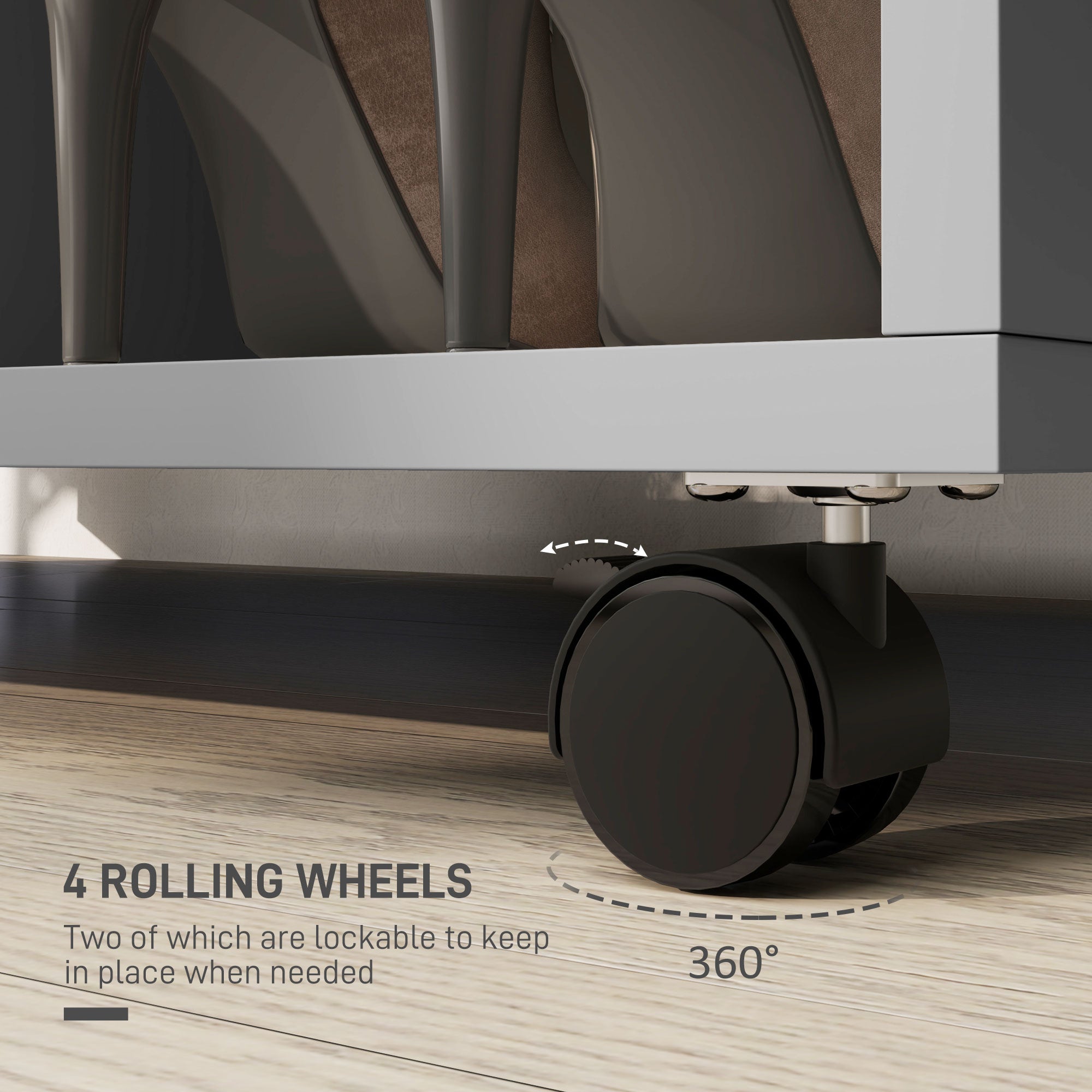 HOMCOM Open Wardrobe Clothes Rail Bedroom Clothes Storage Rod Shelves Grey - Wardrobe from HOMCOM