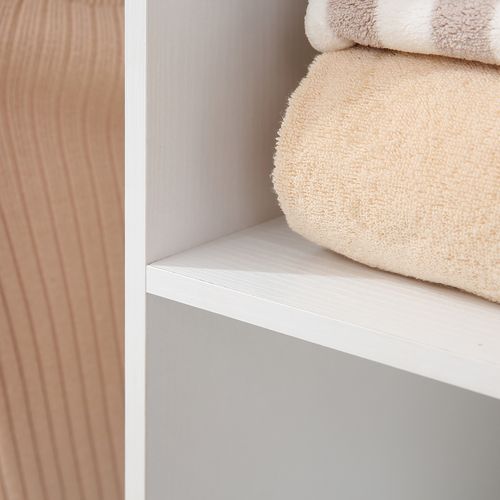 Mobile Double Open Wardrobe w/ Clothes Hanging Rail Colthing White - Wardrobe from HOMCOM