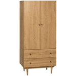 Modern Wardrobe with 2 Drawers, Hanging Rail, Clothes Organizer for Bedroom - Wardrobe from HOMCOM