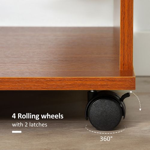 Open Wardrobe W/ Clothes Hanging Rail-Walnut - Wardrobe from HOMCOM