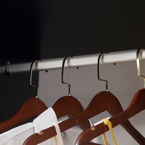 Rolling Open Wardrobe Hanging Rail Storage Shelves for Clothes, Black - Wardrobe from HOMCOM