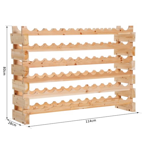 Wooden 72 Bottle 6 Tier Shelf Storage Holder Standing Wood Cellar Wine Rack - Wine Rack from HOMCOM