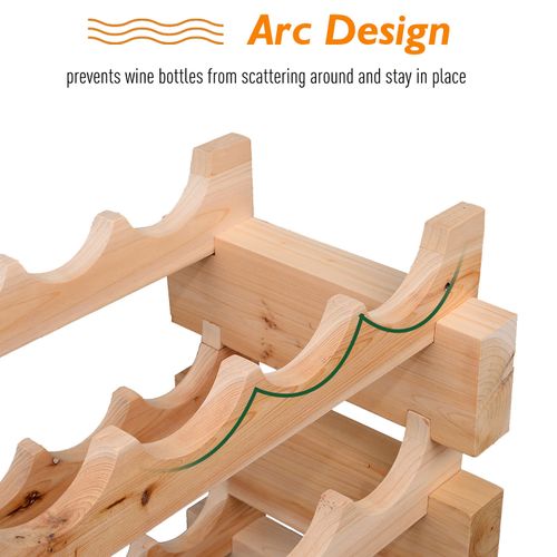 Wooden 72 Bottle 6 Tier Shelf Storage Holder Standing Wood Cellar Wine Rack - Wine Rack from HOMCOM