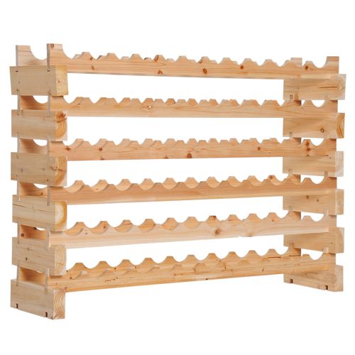 Wooden 72 Bottle 6 Tier Shelf Storage Holder Standing Wood Cellar Wine Rack - Wine Rack from HOMCOM